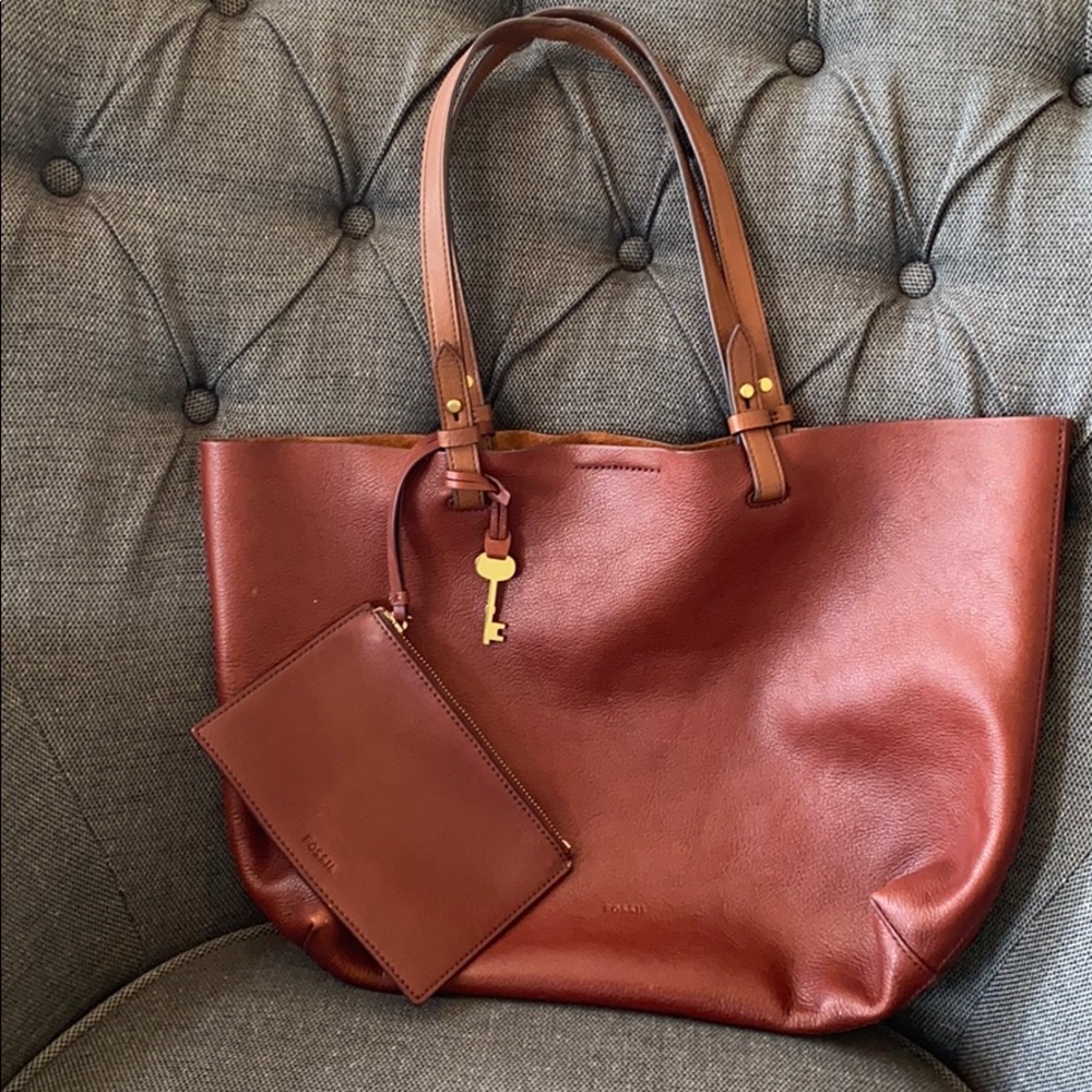 Leather Fossil Tote Bag